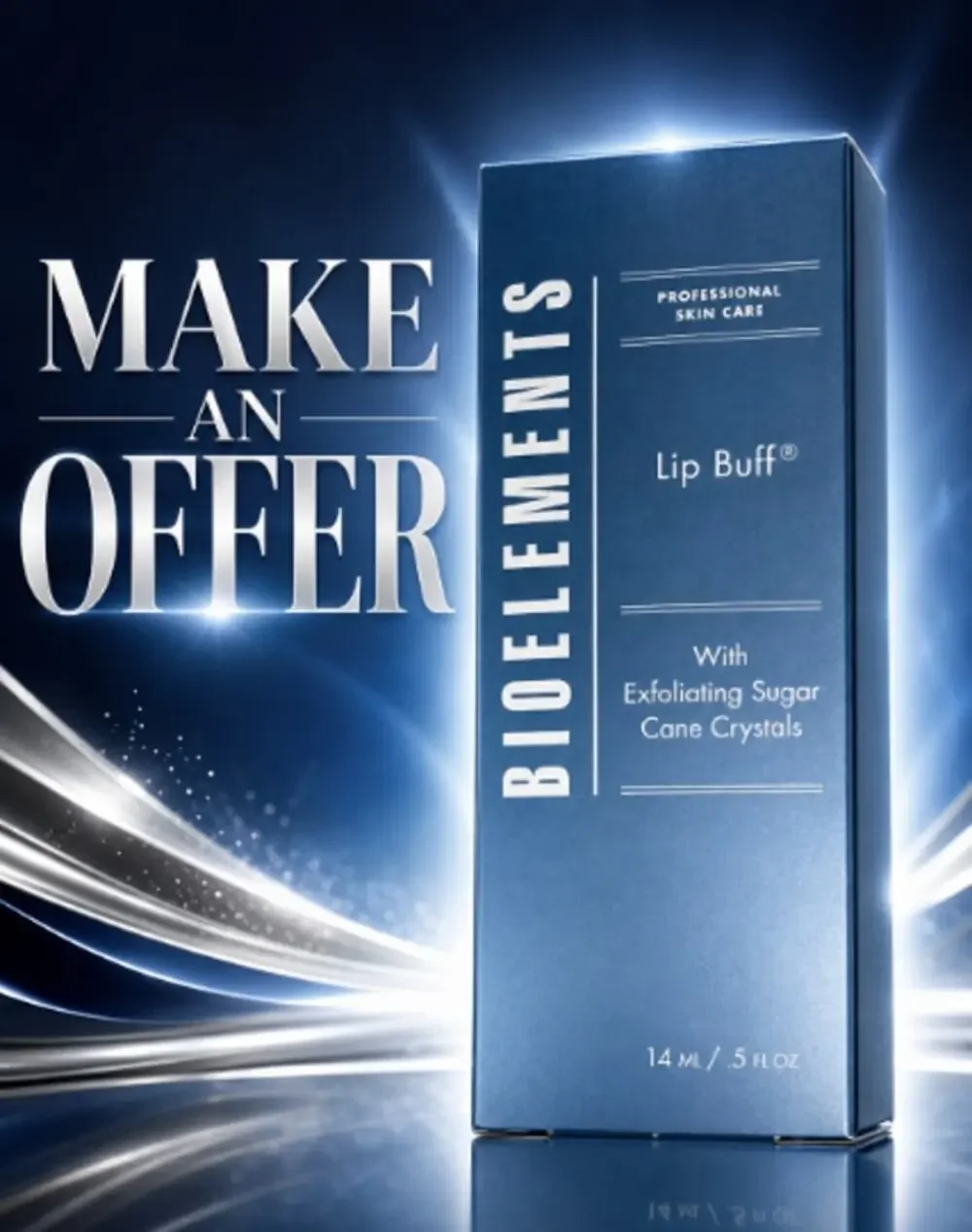 Bioelements Lip Buff Professional Skin Care Exfoliating Sugar Cane Crystals .5oz